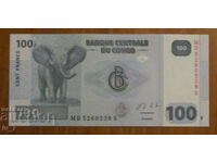 100 FRANC 2013, Republica Democratică Congo - UNC
