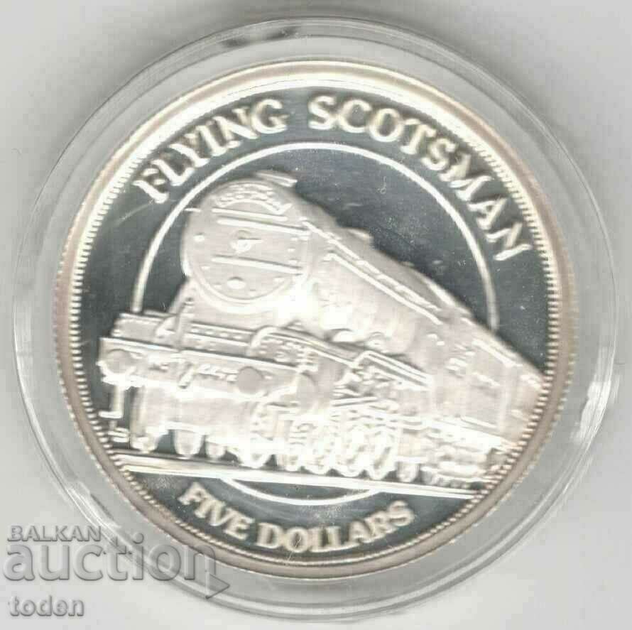 Auction Turks and Caicos-5 Dollars-1996-KM# 147-The Flying Scotsman Auction Turks and Caicos-5 Dollars-1996-KM# 147-The Flying Scotsman