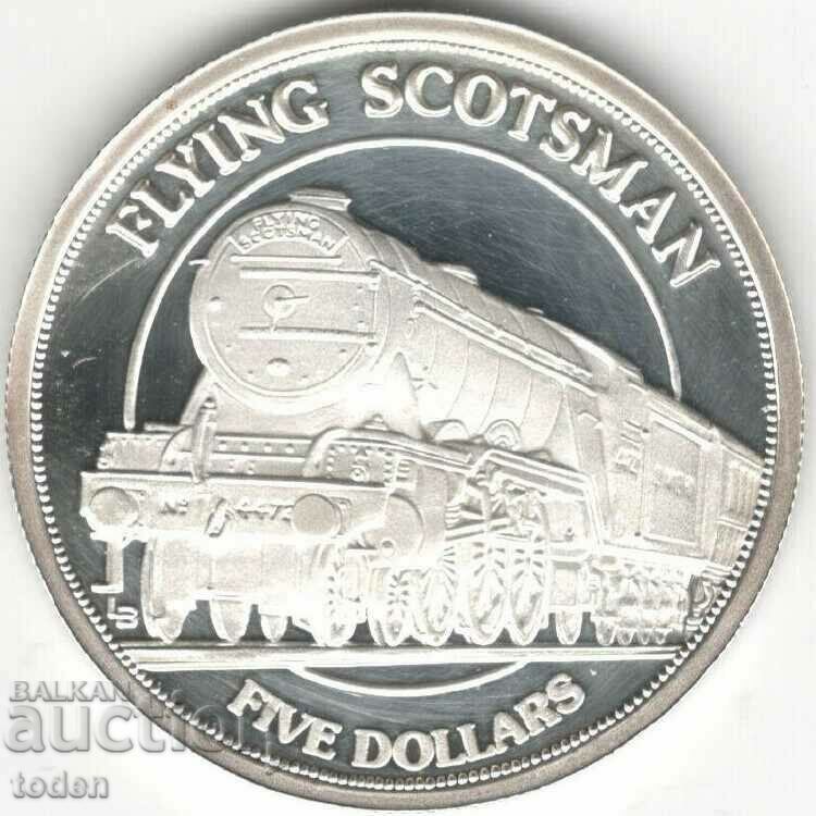 Turks and Caicos-5 Dollars-1996-KM# 147-The Flying Scotsman