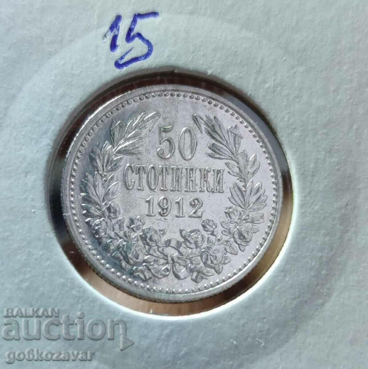 Auction Bulgaria 50 cent, 1912 Silver UNC Collection! Auction Bulgaria 50 cent, 1912 Silver UNC Collection!