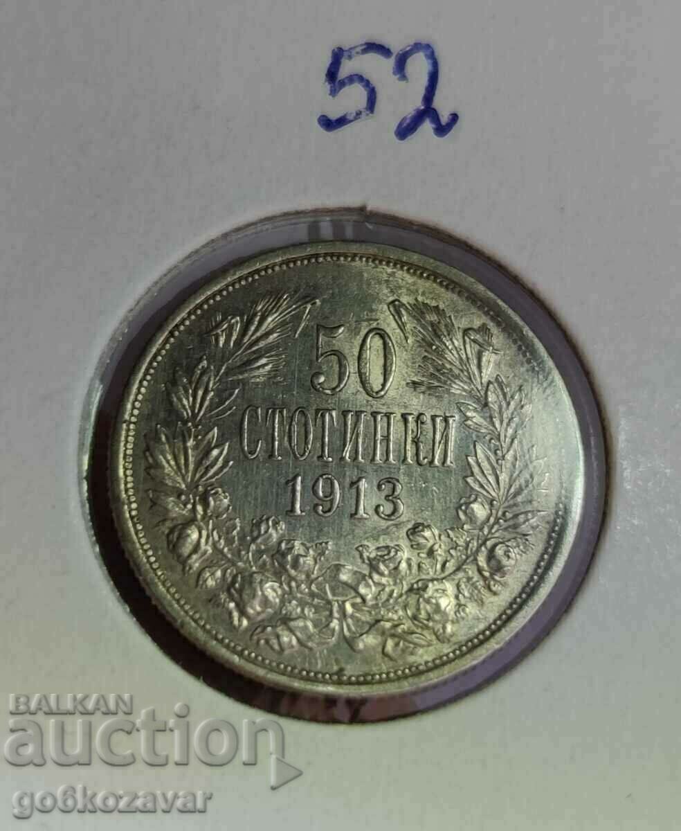 Bulgaria 50 cent 1913 Silver UNC Collection!