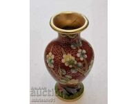 Small Vintage Vase with Cloisonne Floral Motifs