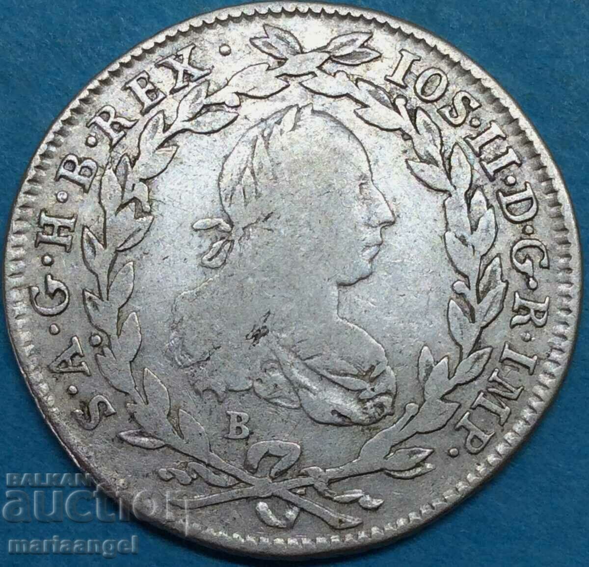 20 кройцера 1781 Австрия Йозеф II сребро - рядка