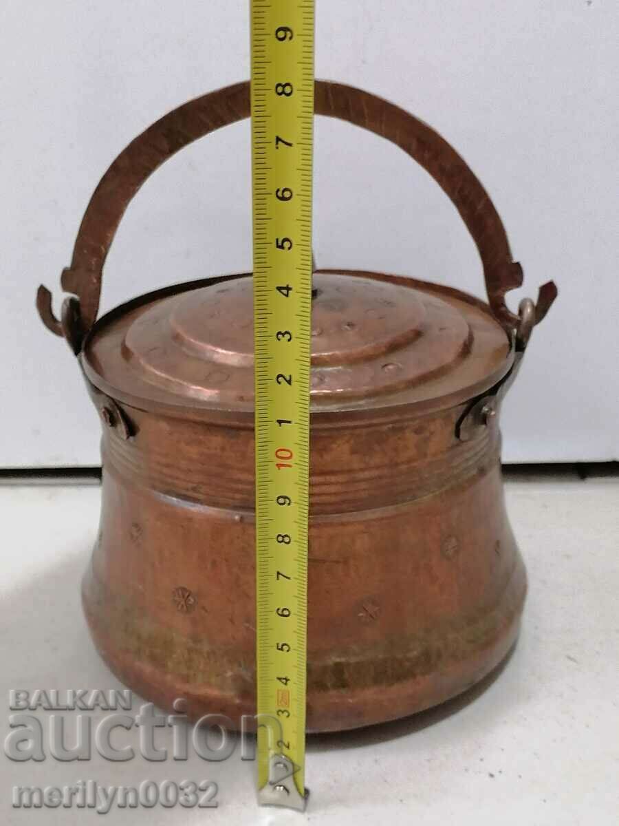 Tinned cauldron with lid, copper cauldron, copper vessel - 6 Tinned cauldron with lid, copper cauldron, copper vessel - 6