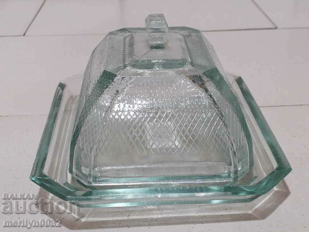 Glass cake butter dish with lid with price 48.00 BGN | € 24.54