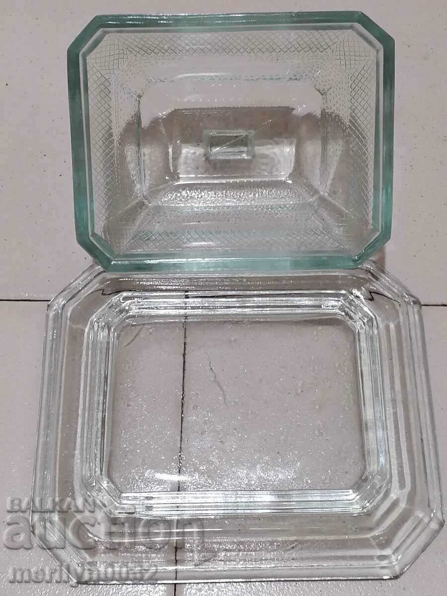 Glass cake butter dish with lid - 5