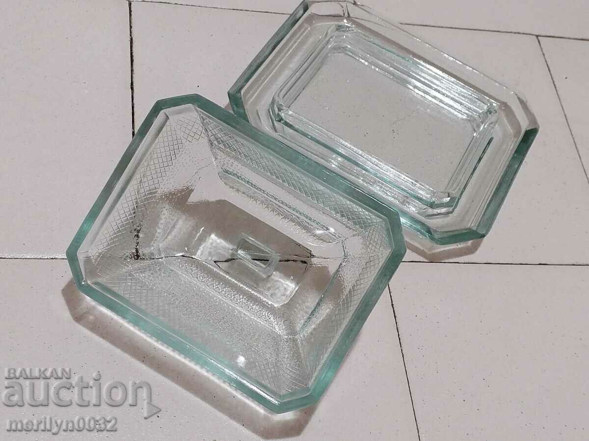 Glass cake butter dish with lid - 6