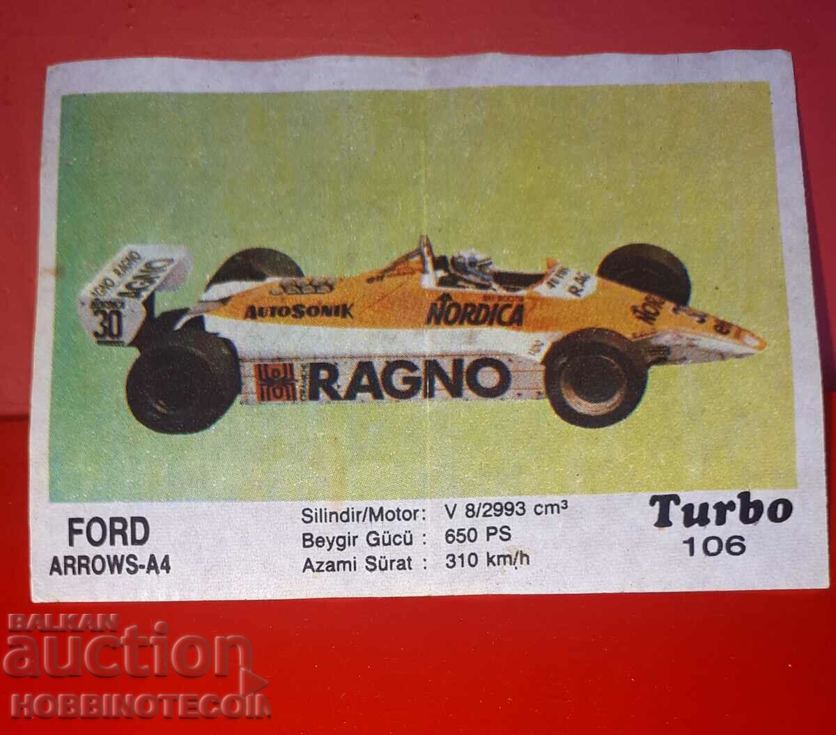 PICTURE TURBO TURBO N 106 FORD ARROVWS - A4 FORMULA 1