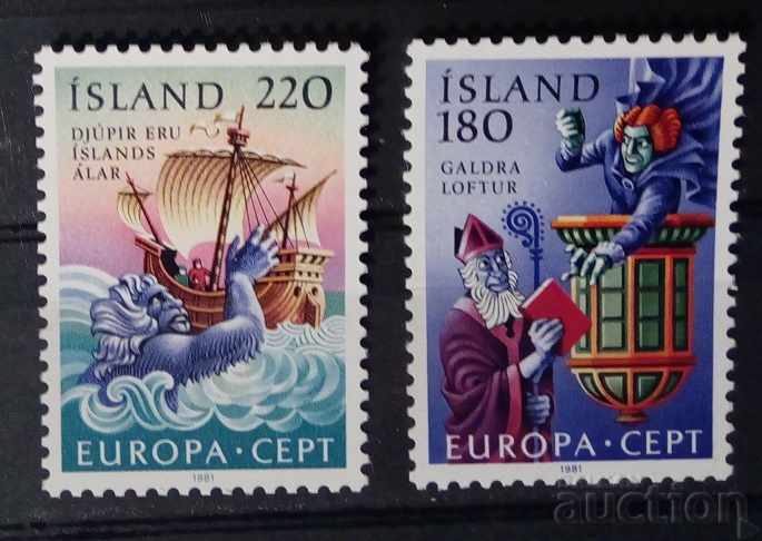 Islanda 1981 Europa CEPT Nave/Folclor MNH