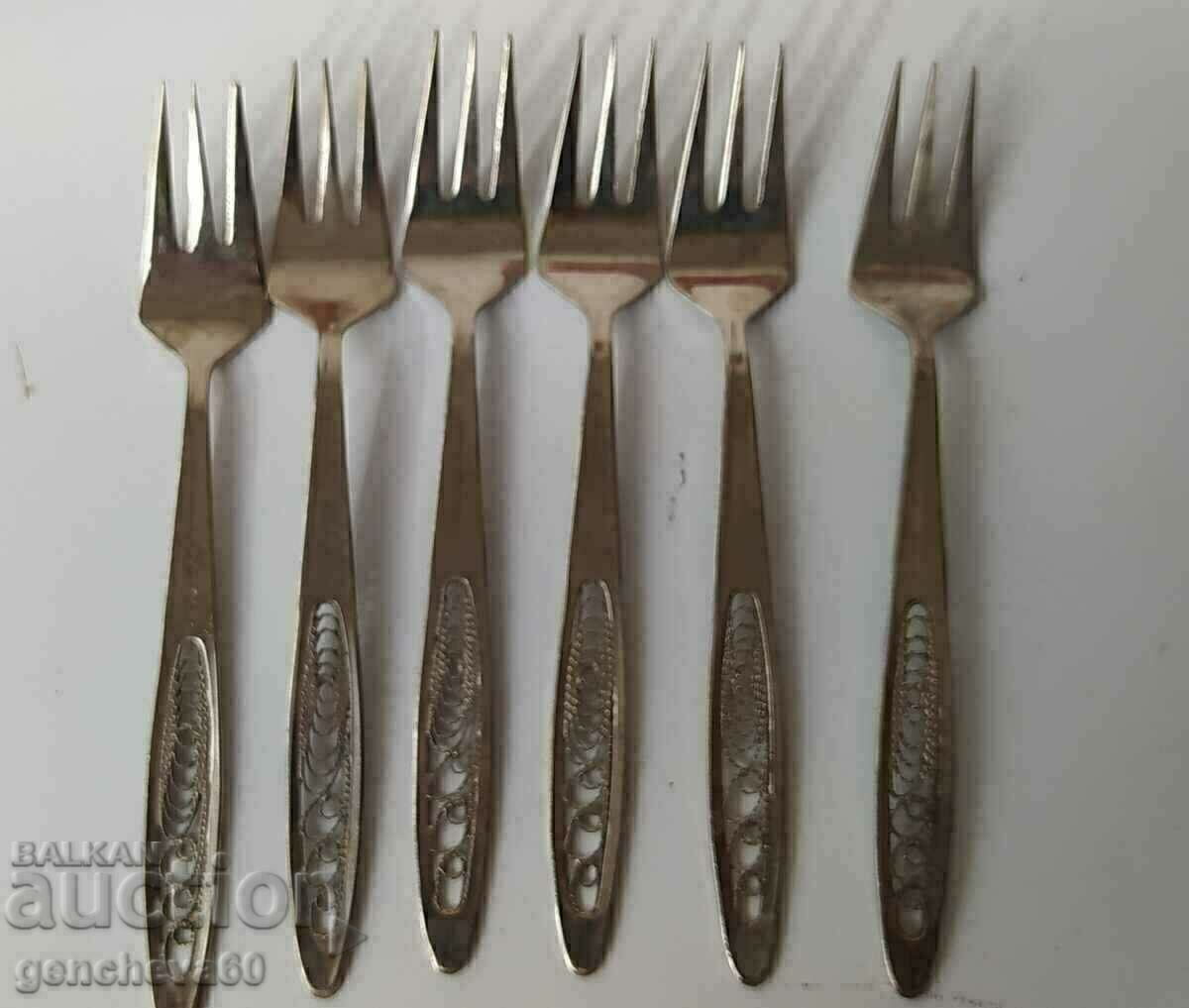 Licitație Furculițe vintage din filigran rusesc într-o cutie