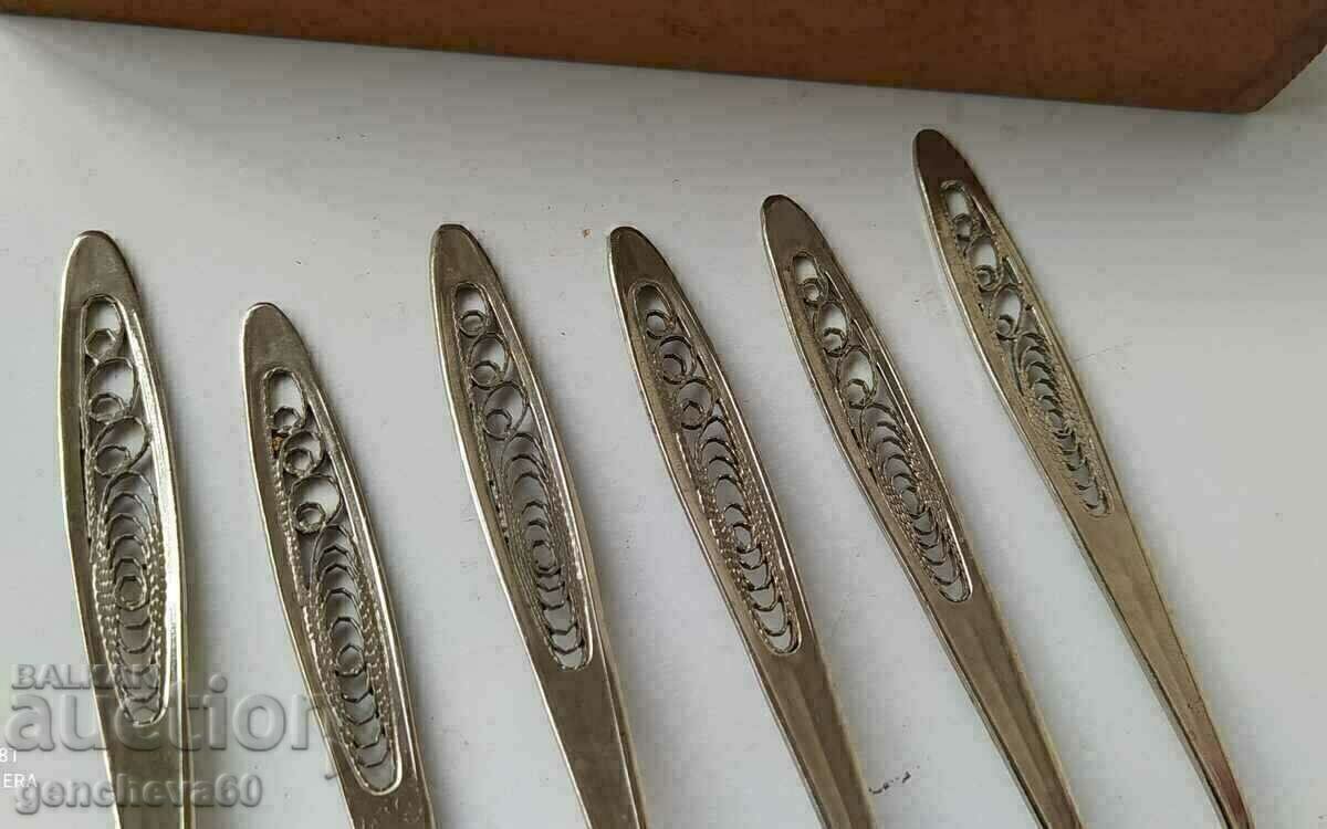 Vintage ρωσικά πιρούνια φιλιγκράν σε κουτί - 5 Vintage ρωσικά πιρούνια φιλιγκράν σε κουτί - 5