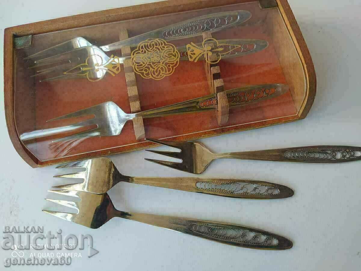 Furculițe vintage din filigran rusesc într-o cutie - 6