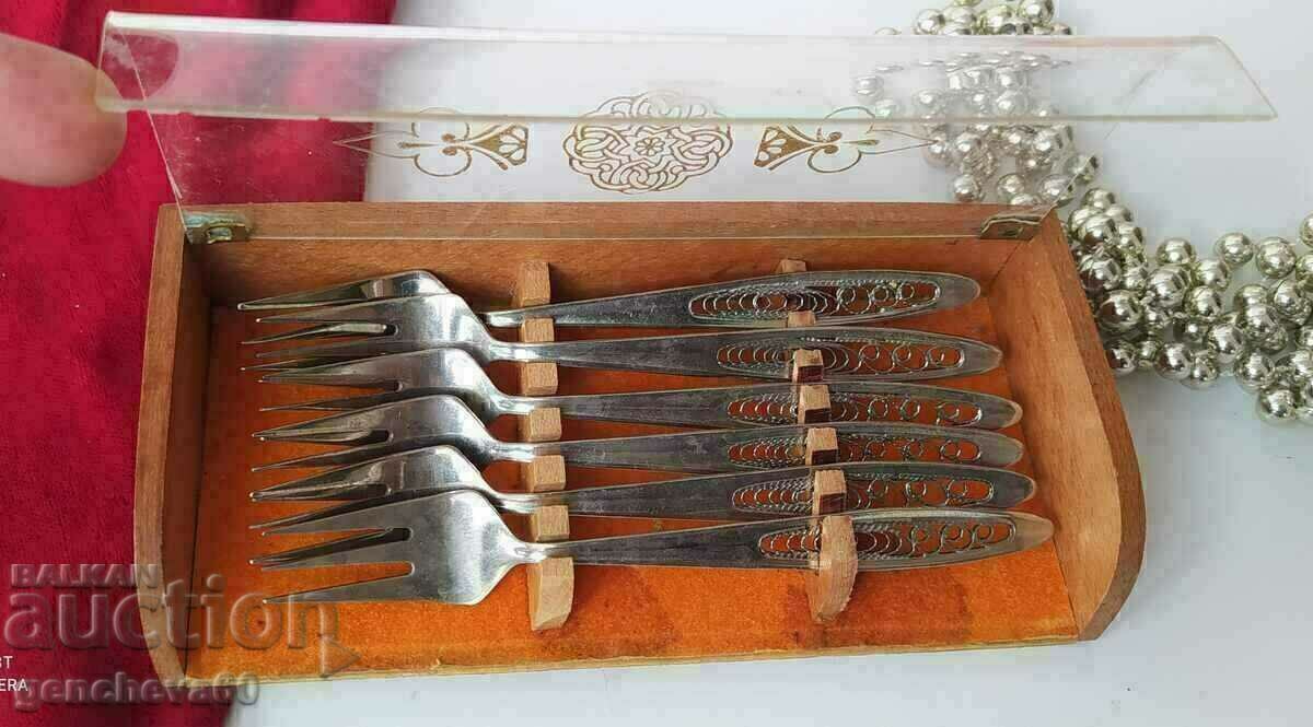 Furculițe vintage din filigran rusesc într-o cutie - 7