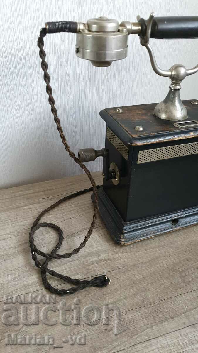 A rare early 20th century two crank telephone with price 300.00 BGN | € 153.39