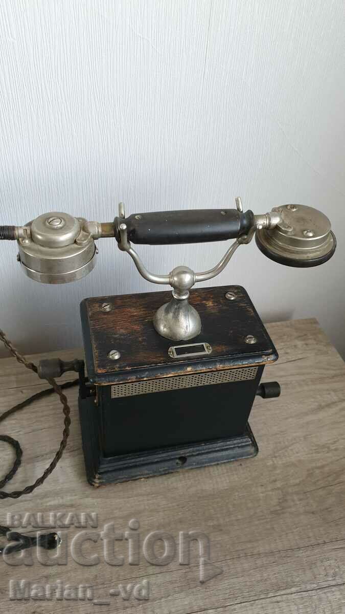 Auction  A rare early 20th century two crank telephone