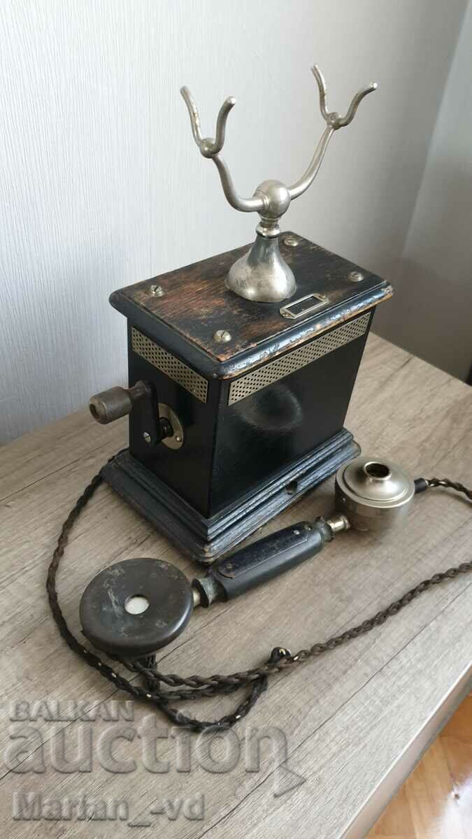 A rare early 20th century two crank telephone - 5