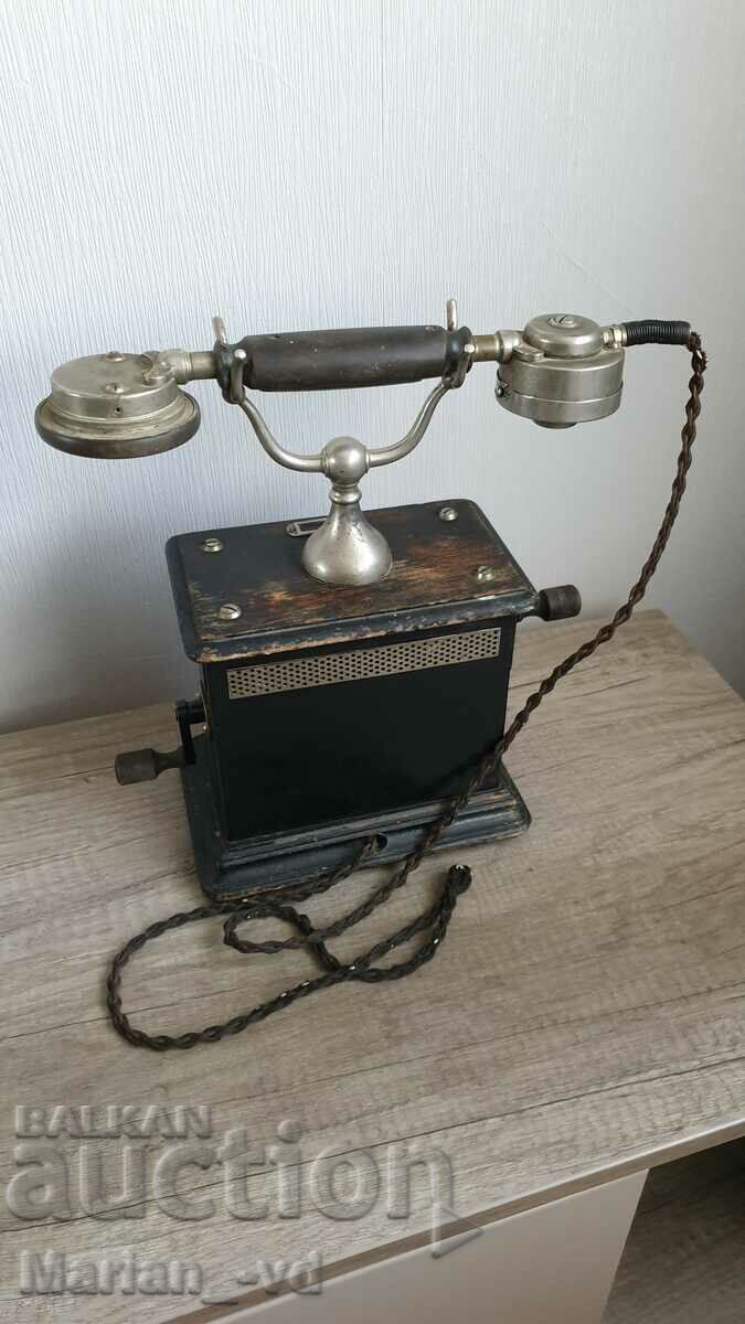 A rare early 20th century two crank telephone - 6