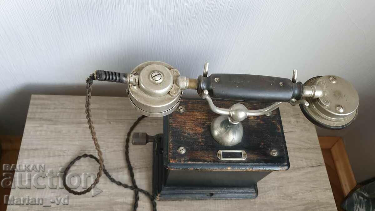 A rare early 20th century two crank telephone - 7