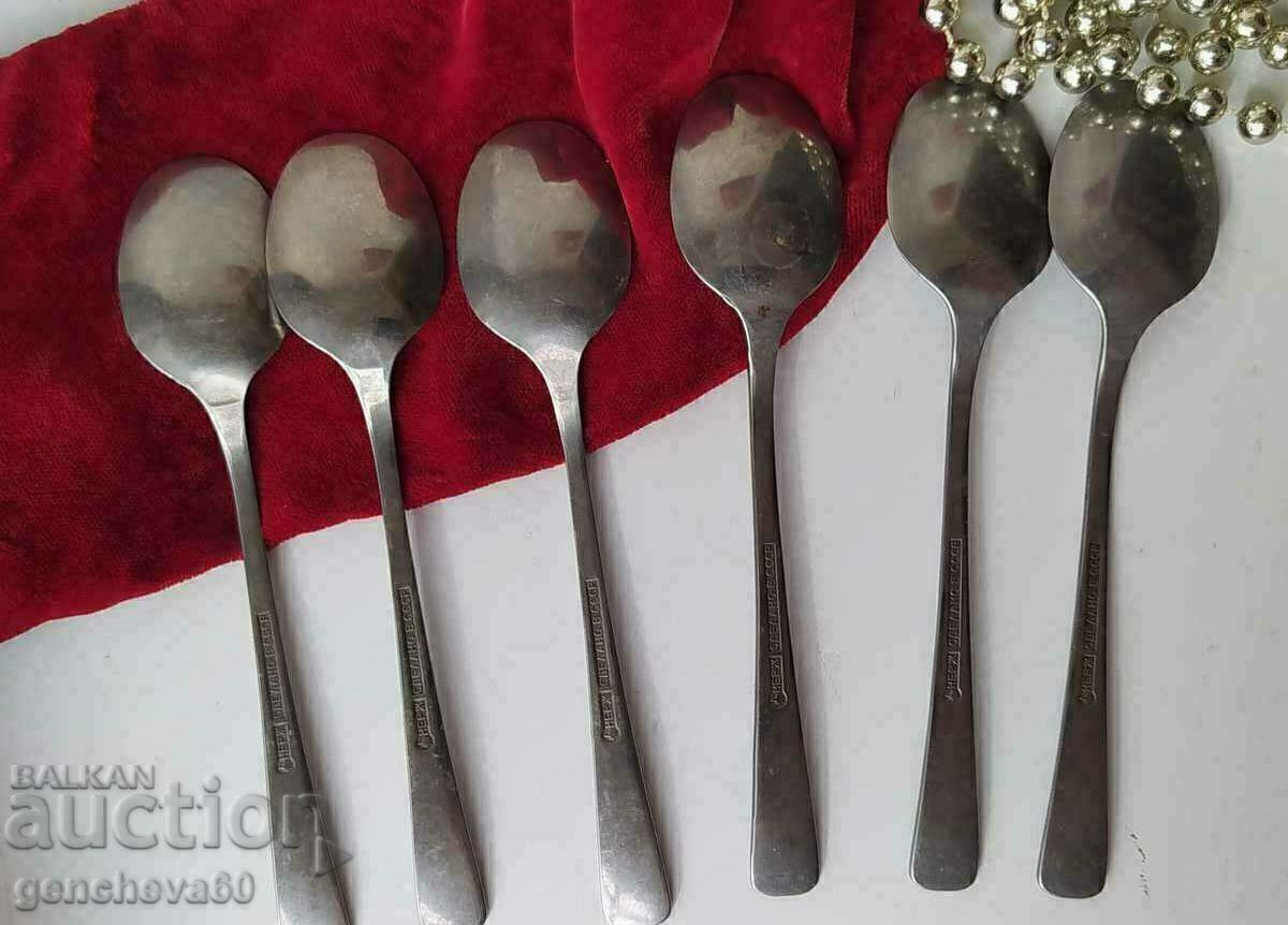 Set of tea spoons USSR - markings - 6 Set of tea spoons USSR - markings - 6
