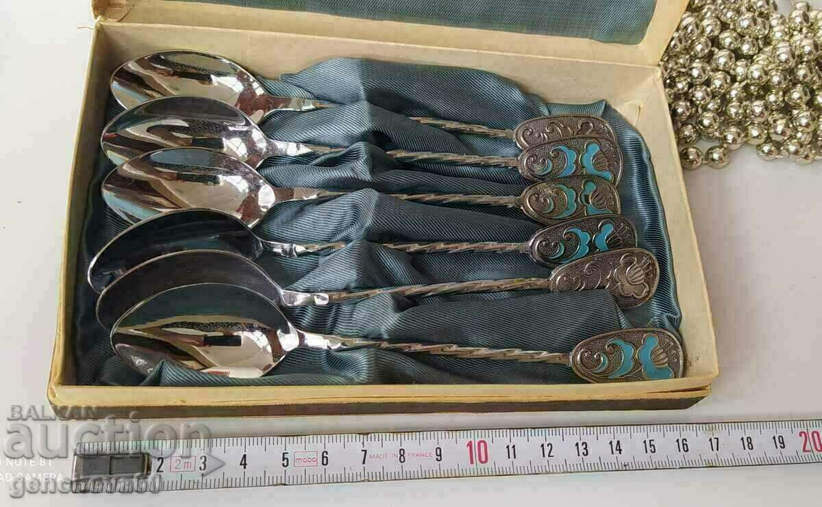 Collection spoons with enamel in a box with price 50.00 BGN | € 25.56 Collection spoons with enamel in a box with price 50.00 BGN | € 25.56