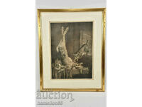 StaraGrafika, Hunting, Cat, passe-partout, frame and glass