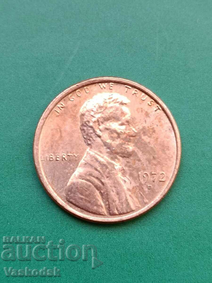 1 цент 1972D с грешка