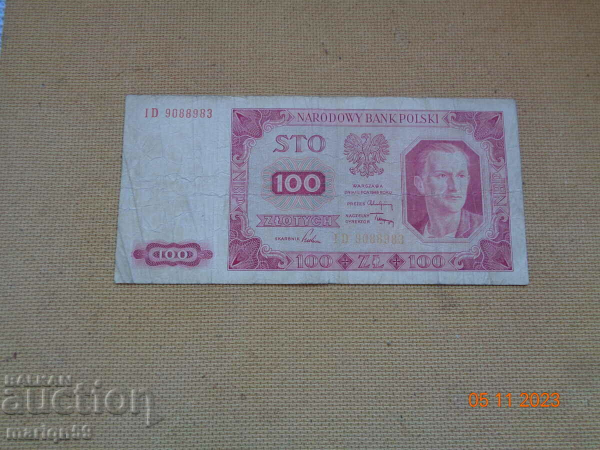 100 zloty Poland 1948 - Rare