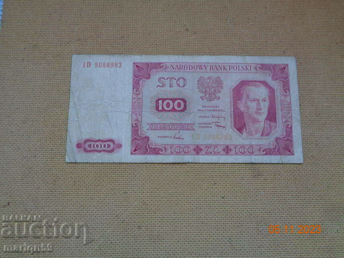 100 zloți Polonia 1948 - Rar 100 zloți Polonia 1948 - Rar