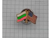 BULGARIA USA NATIONAL FLAG BADGE PIN