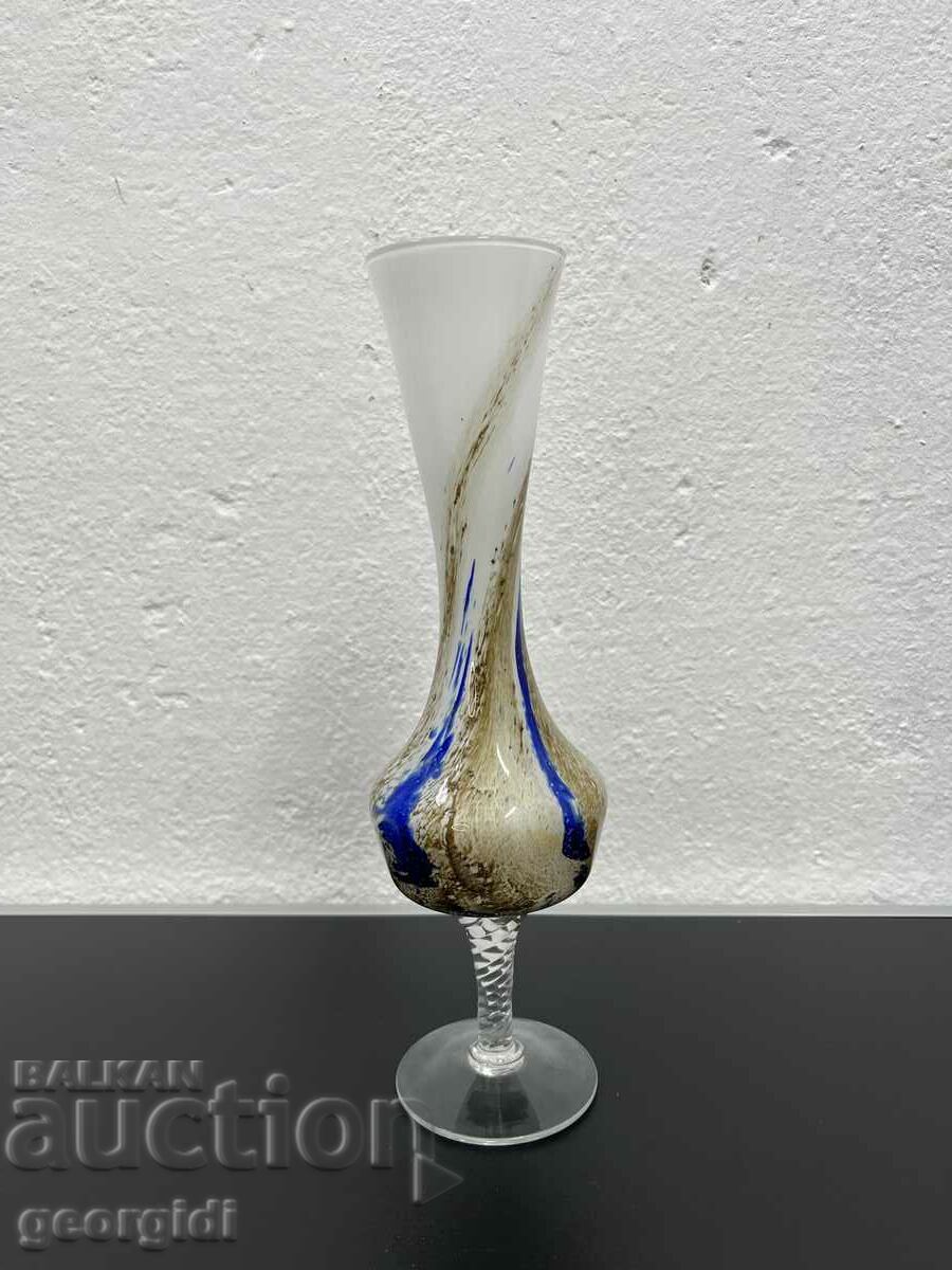 Stylish Murano opal glass vase. #4730