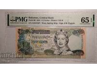PMG 65 - Бахами ,1/2 долар ,2001 г.