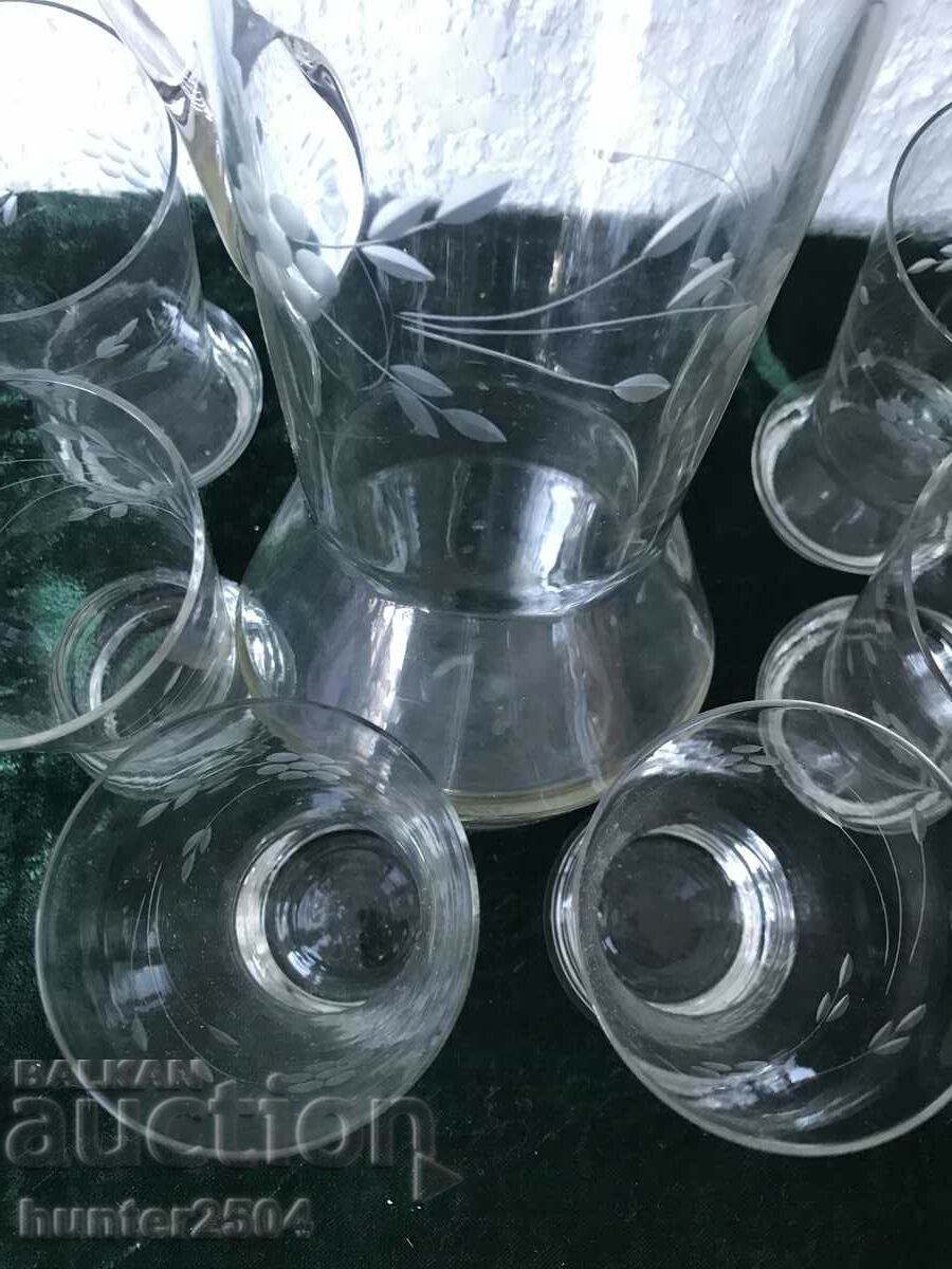Jug and 6 glasses - engraved with price € 24.95 | 48.80 BGN Jug and 6 glasses - engraved with price € 24.95 | 48.80 BGN