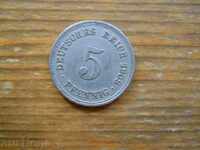 5 Pfennig 1908 - Γερμανία ( A )