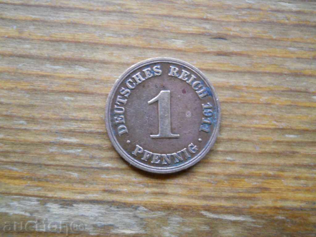 1 Pfennig 1911 - Γερμανία ( A )