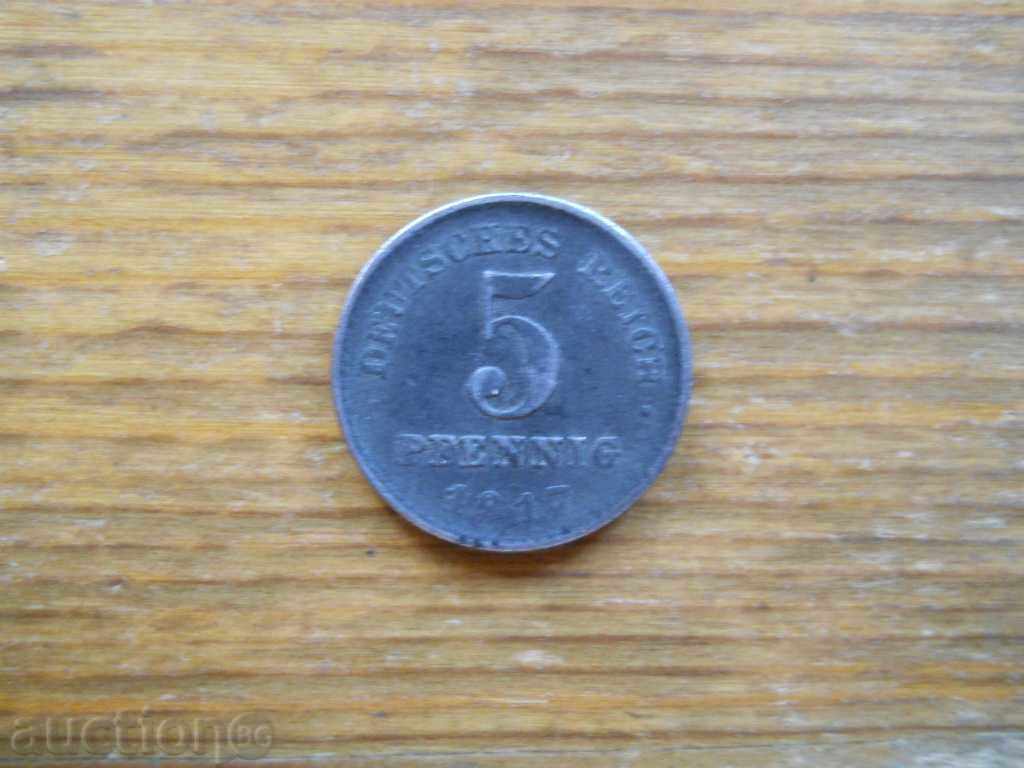 5 Pfennig 1917 - Germania
