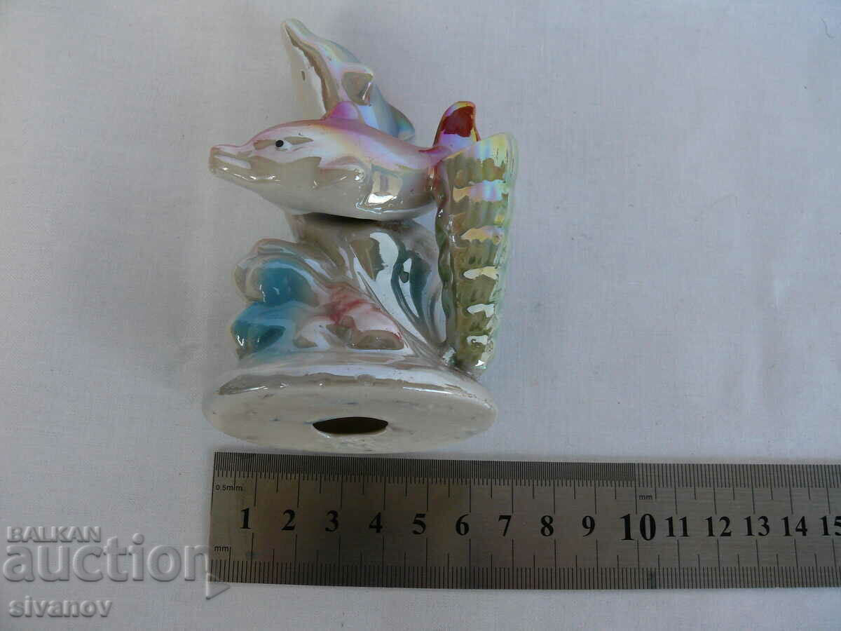 Interesting old porcelain dolphin figure #2134 - 7 Interesting old porcelain dolphin figure #2134 - 7