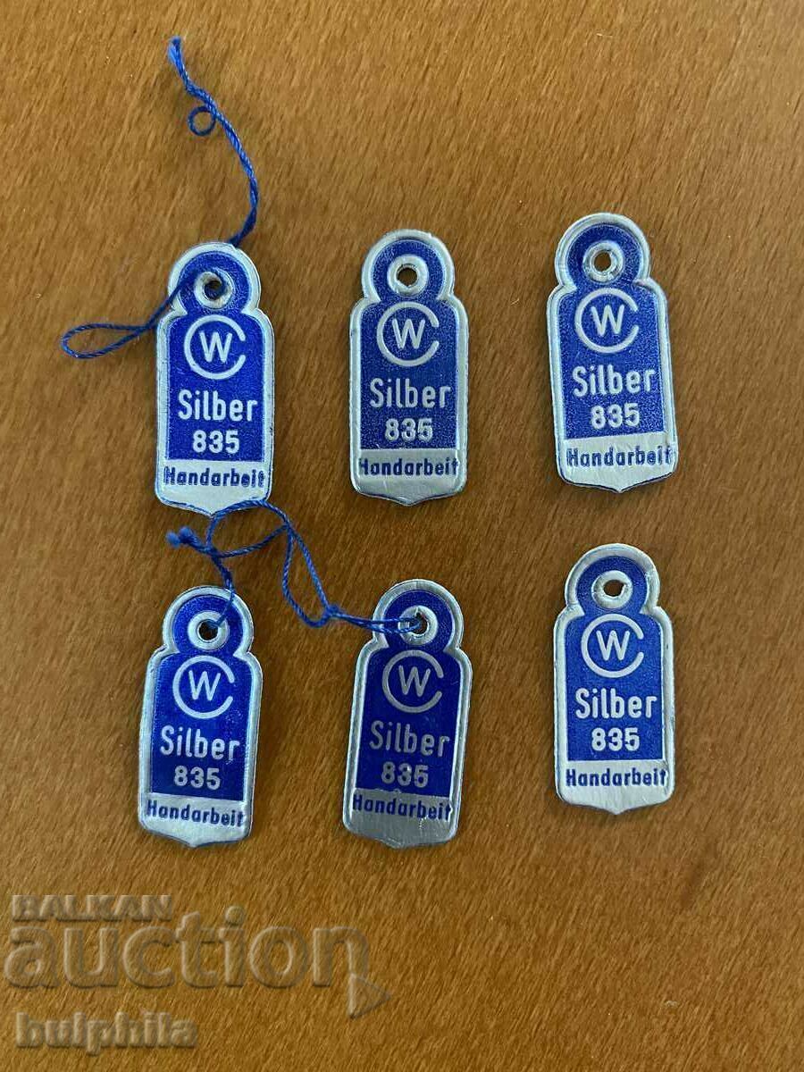 Set de 6 furculite argintii pentru desert si 6 linguri. Aurit. - 5 Set de 6 furculite argintii pentru desert si 6 linguri. Aurit. - 5