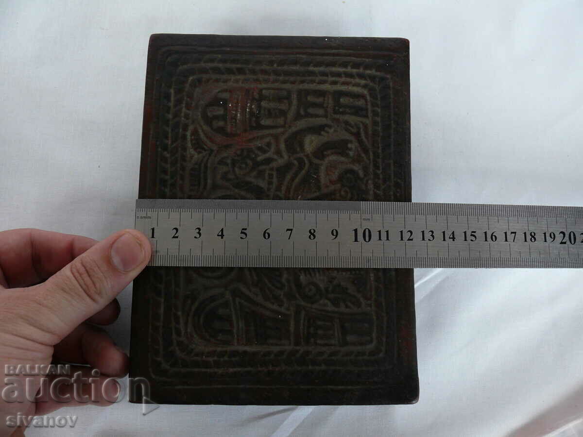 Interesting old leather jewelry box #2161 - 7