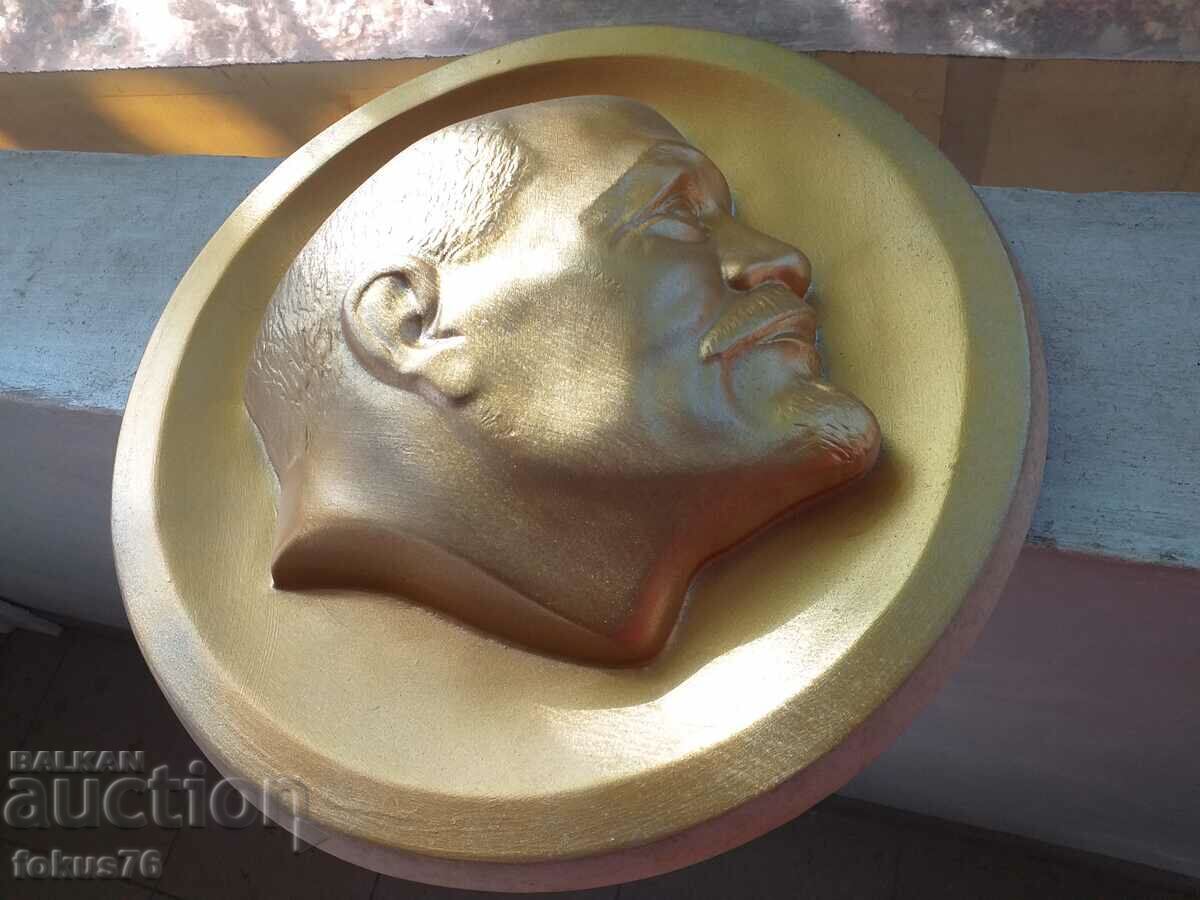 Auction  Large plaster bas-relief of Lenin