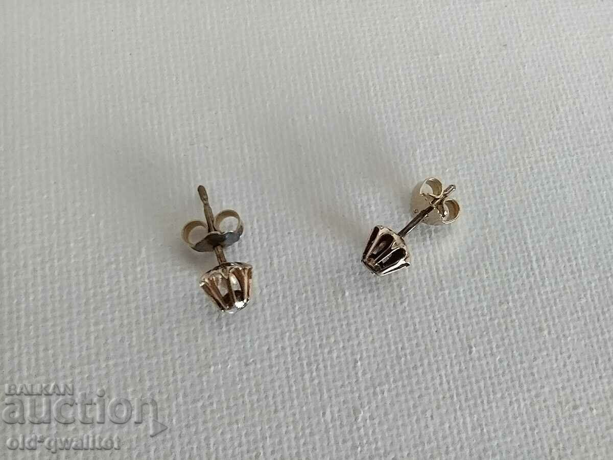 Licitație Cercei vechi, aur 333, diamante