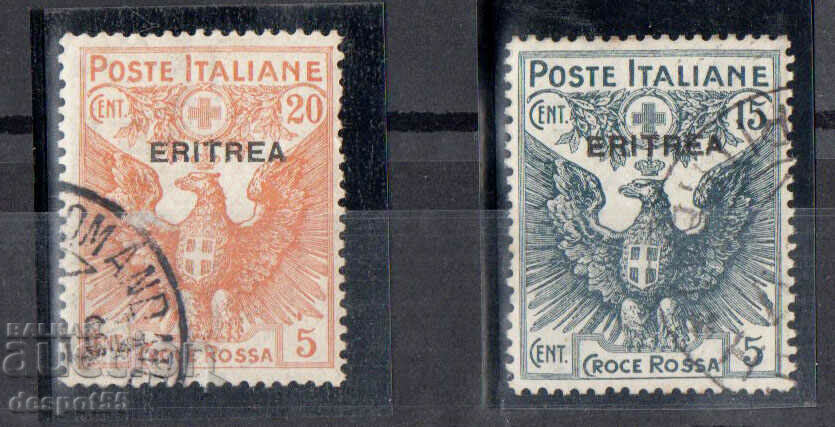 1916. Италианска Еритрея. Червен кръст - Надп. "ERITREA".
