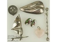 Ασημένια κοσμήματα Σκουλαρίκια Κρεμαστά καρφίτσα 800 - 925 ασήμι
