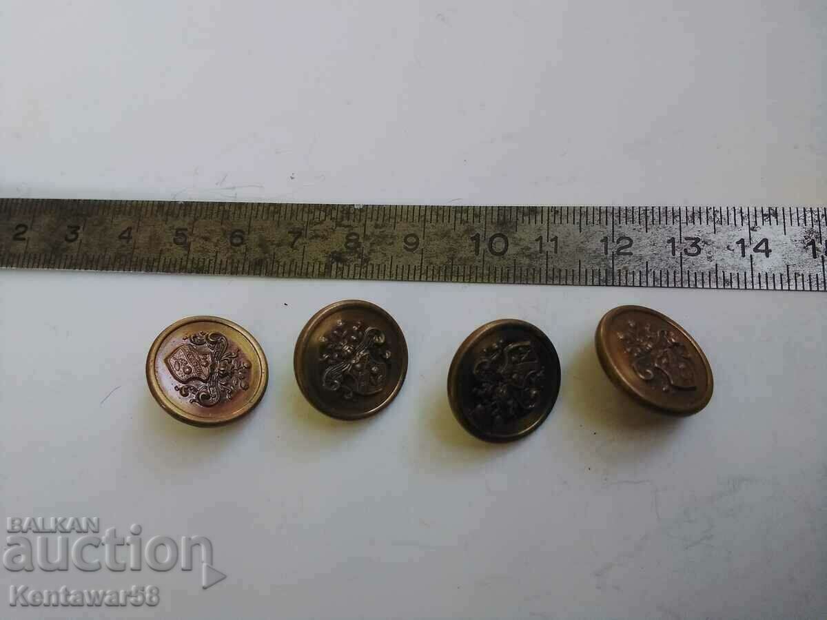 Antique bronze buttons 4 pieces.