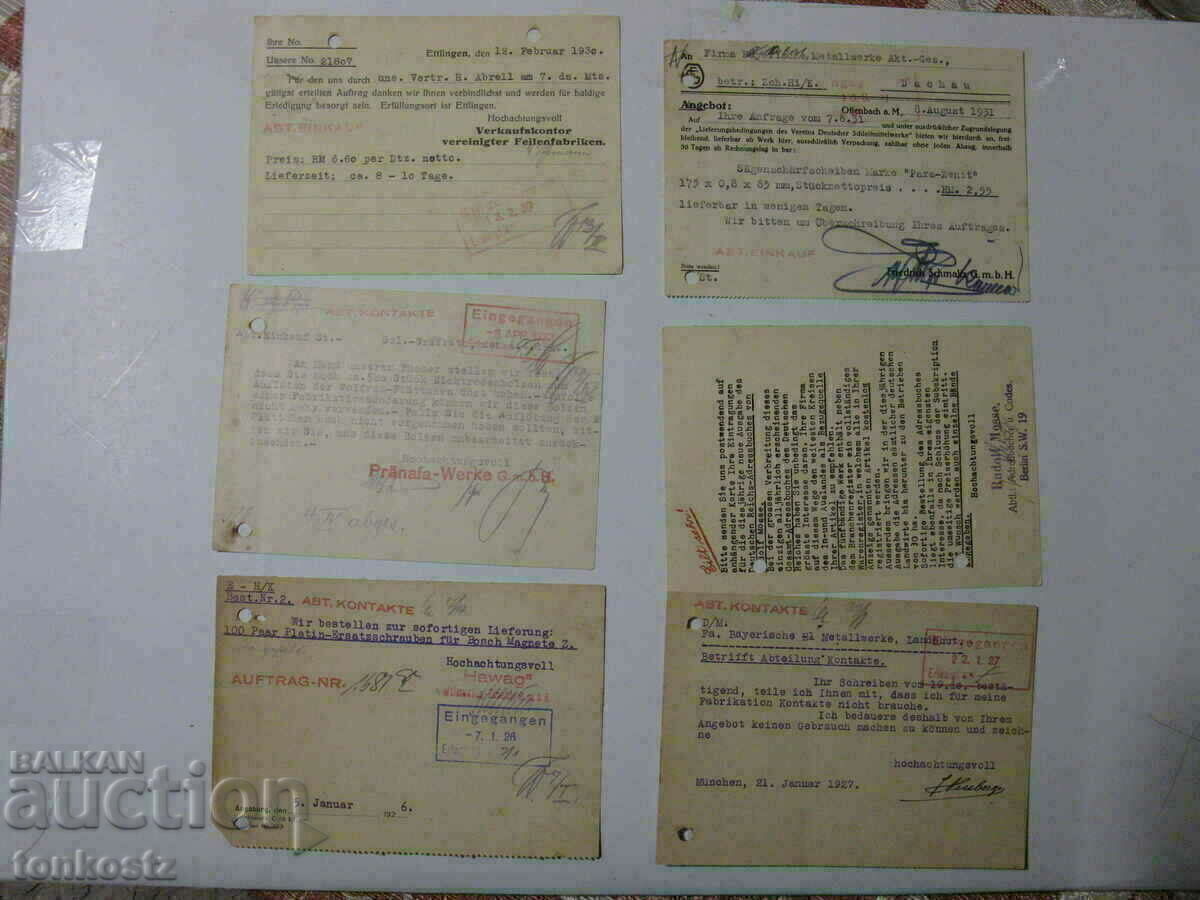 6бр. рекламни немски пощенски картички 1926/27г. 1930/31г. с цена 10.00 €
