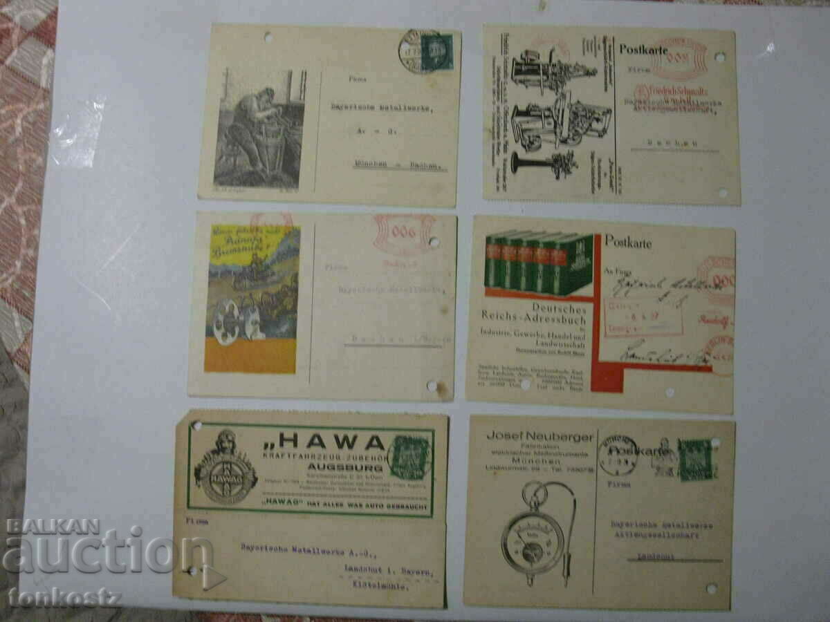 6 buc. cărți poștale germane publicitare 1926/27. 1930/31