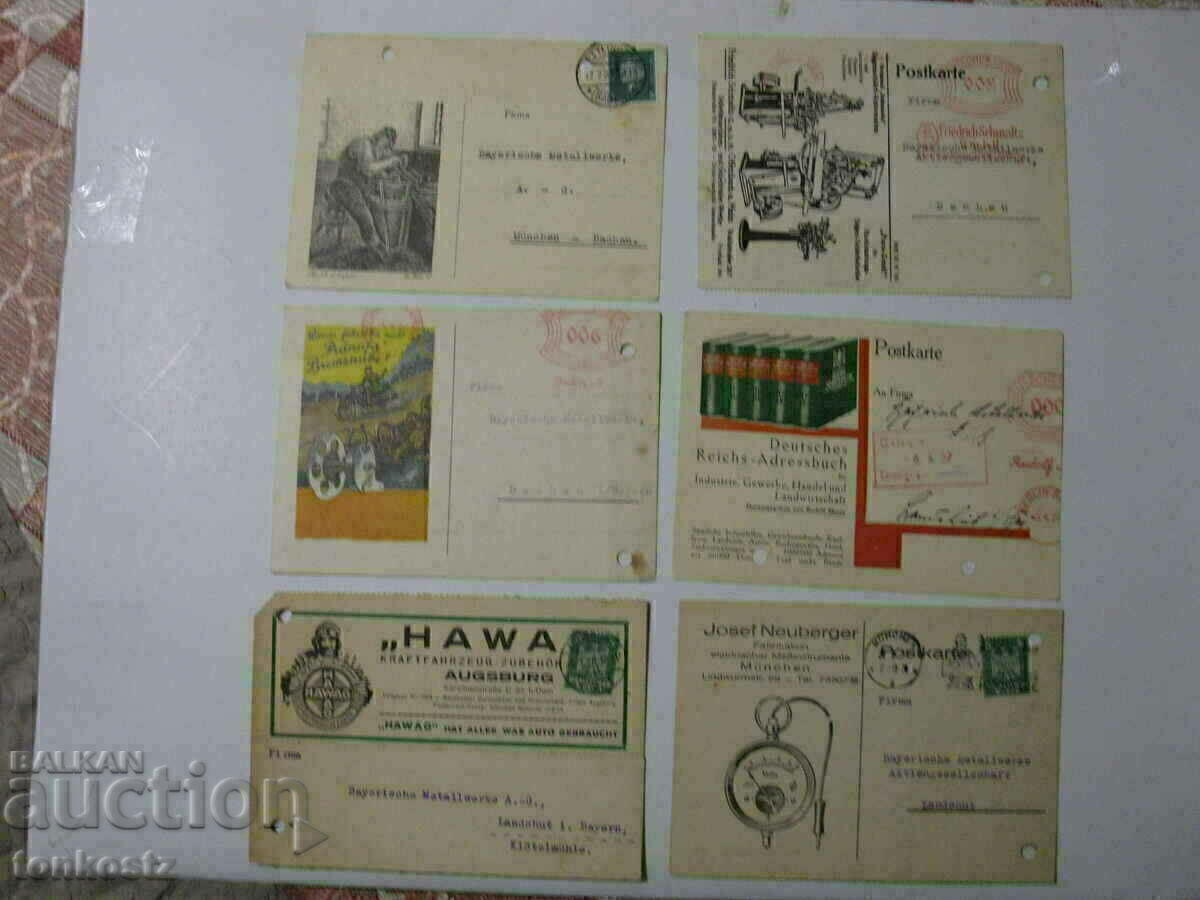 6 buc. cărți poștale germane publicitare 1926/27. 1930/31 6 buc. cărți poștale germane publicitare 1926/27. 1930/31