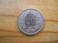 20 centimes (rapene) 1969 - Ελβετία