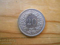 20 centimes (rapenă) 1969 - Elveția