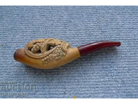 Old cigarette pipe - seafoam and amber