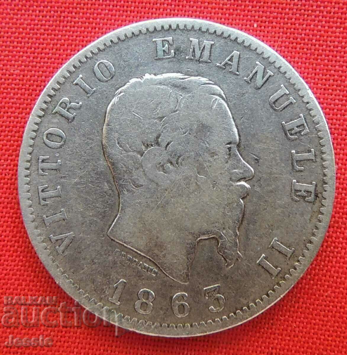 1 lira 1863 #2 Italia argint cu preț € 12.66 | 24.76 BGN